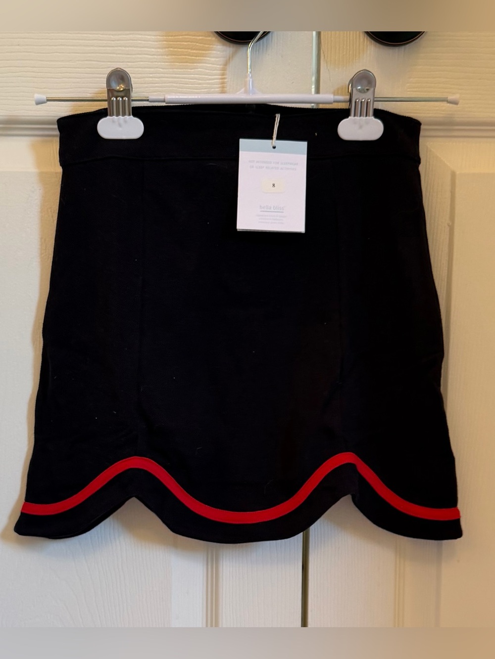 NWT Bella Bliss Girls' navy and red pique skirt size 8